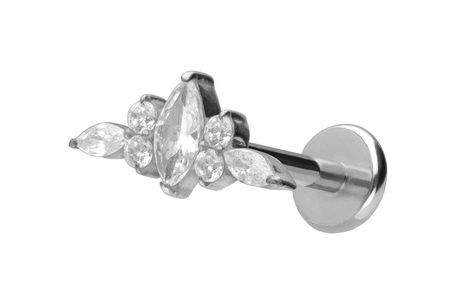 Titan Labret Piercing mit Push Fit DESIGN
